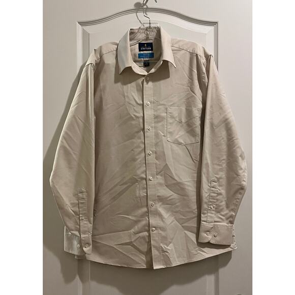 Stafford Slim Fit Oxford Shirt in Off White - Picture 1 of 6